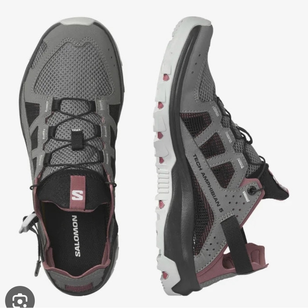 Salomon Gray and Black Athletic Shoes for Trail Running - Picture 5 of 13